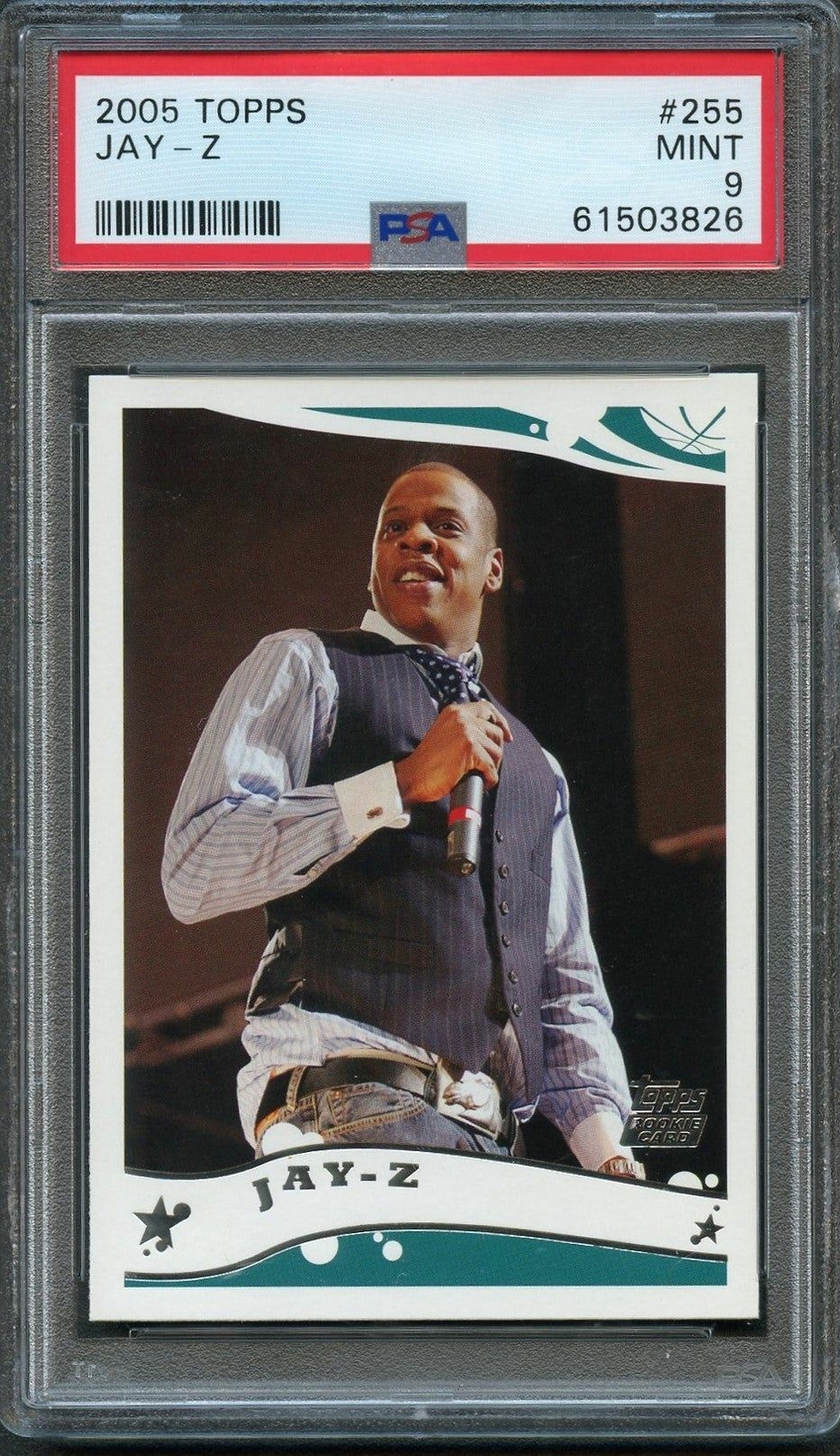 2005 TOPPS #255 Jay-Z Rookie Card PSA Mint 9 Slabbed RC