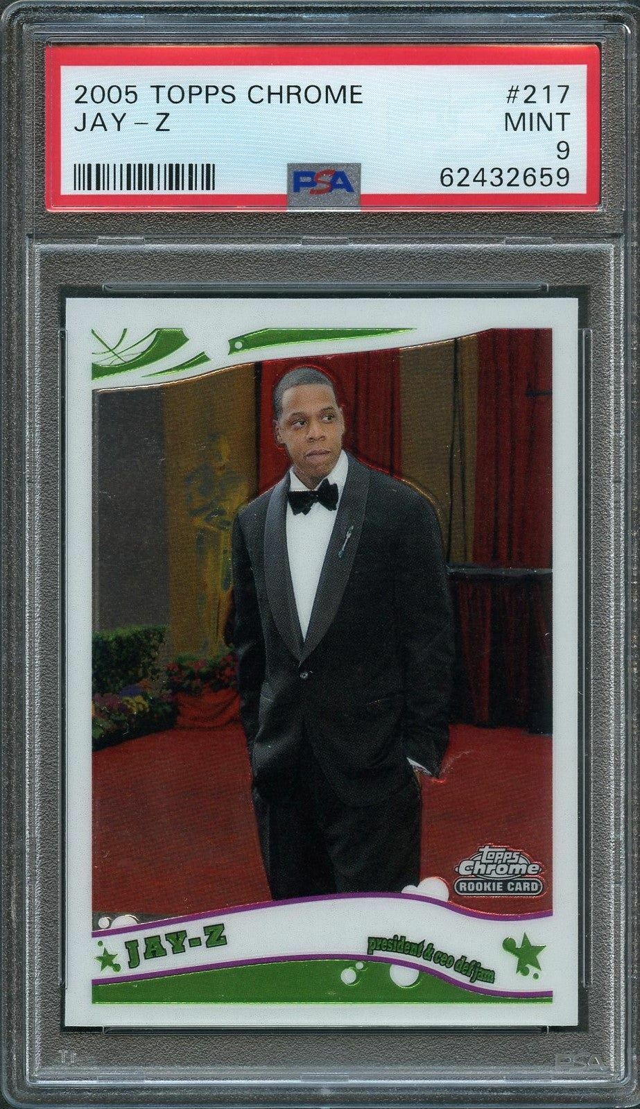 2005 Topps Chrome #217 Jay-Z Rookie Card PSA Mint 9 Slabbed RC