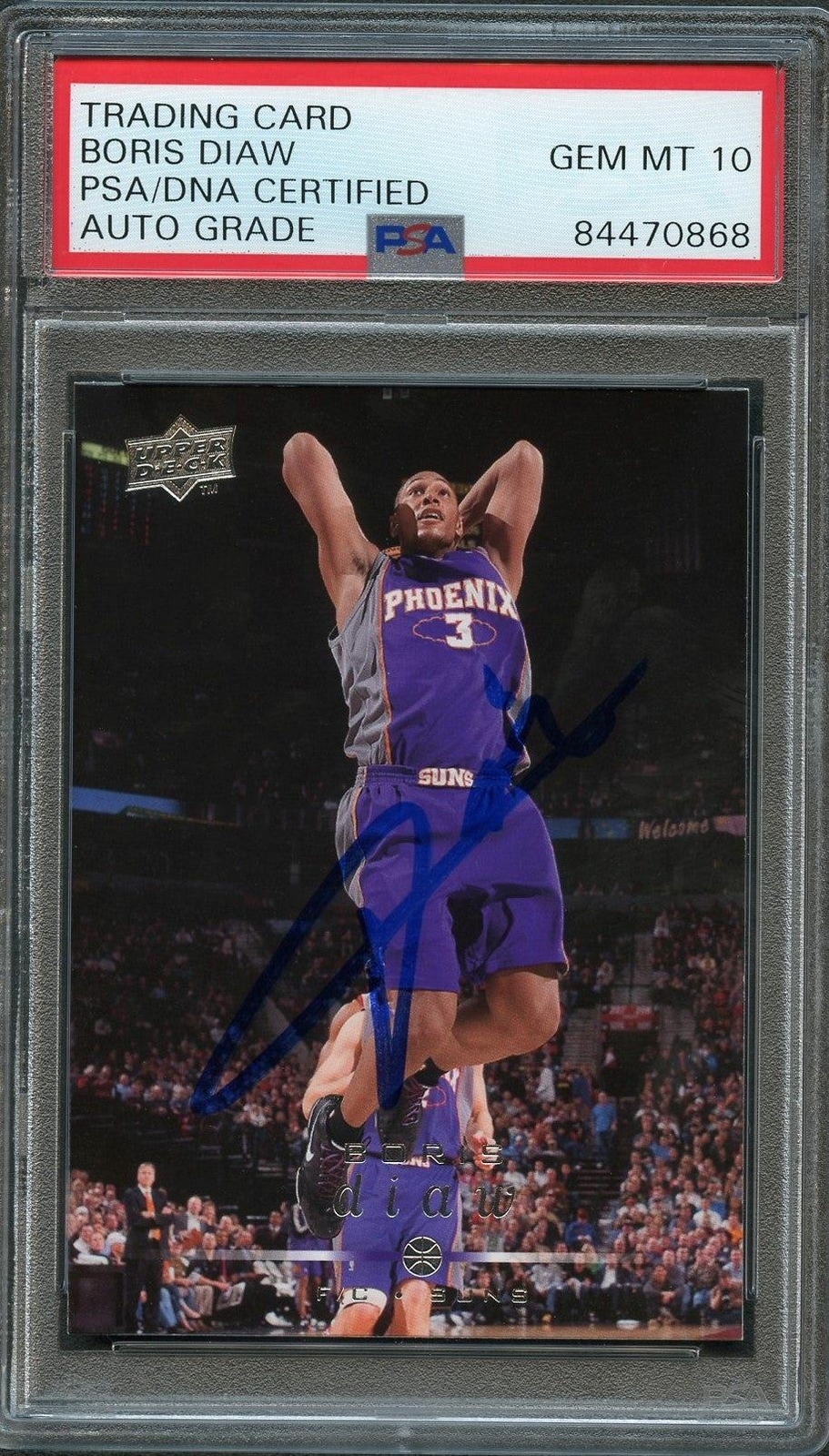 2008-09 Upper Deck First Edition #148 Boris Diaw Signed Card AUTO 10 PSA Slabbed