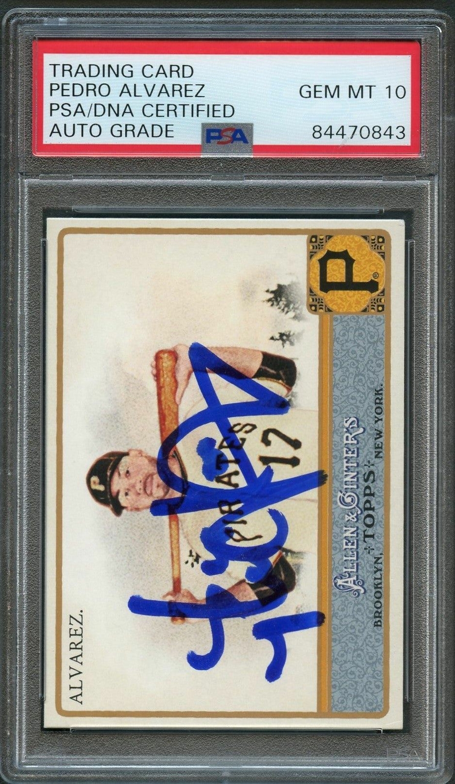 2011 Topps Allen & Ginter's #184 Pedro Alvarez Signed Card PSA Slabbed Auto 10 P