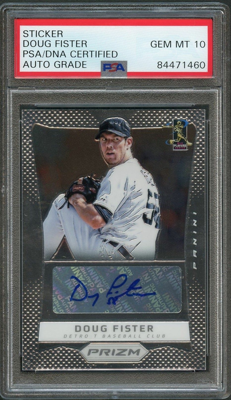 2012 Panini Prizm #DF Doug Fister Signed Card PSA Slabbed Auto 10 Tigers