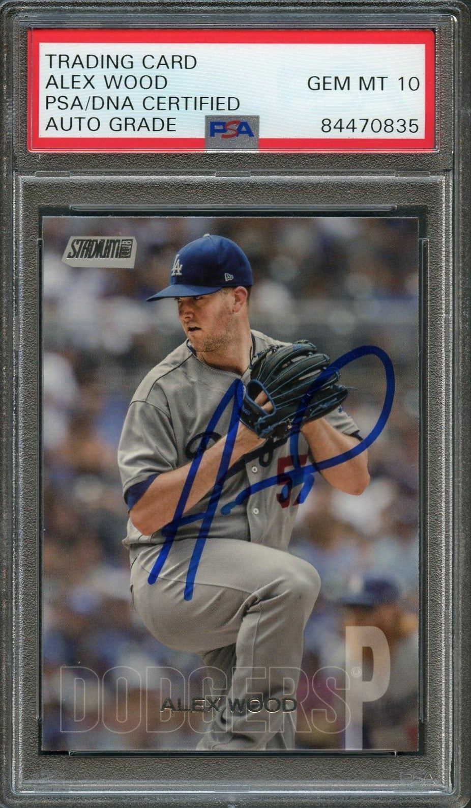 2018 Topps Stadium Club #264 Alex Wood Signed Card AUTO 10 PSA Slabbed Dodgers