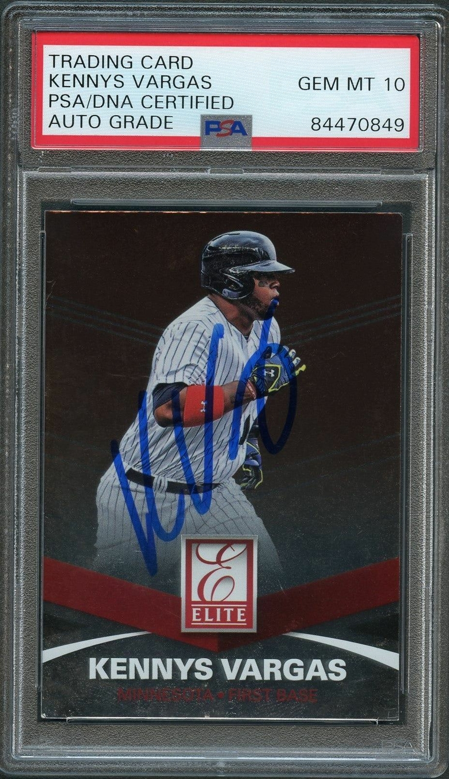 2015 Panini Elite #162 Kennys Vargas Signed Card PSA Auto 10 Slabbed Auto Twins