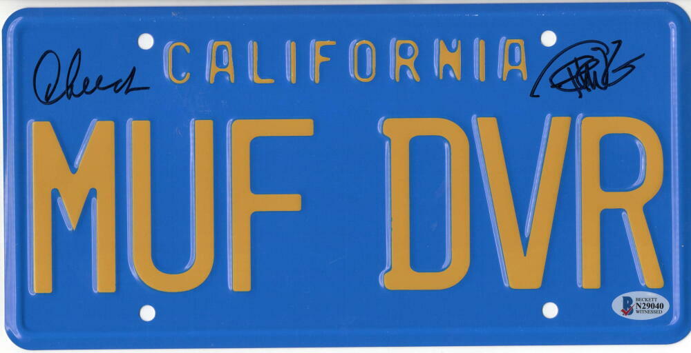CHEECH & CHONG SIGNED LICENSE PLATE UP IN SMOKE AUTOGRAPH PROOF BECKETT COA 23