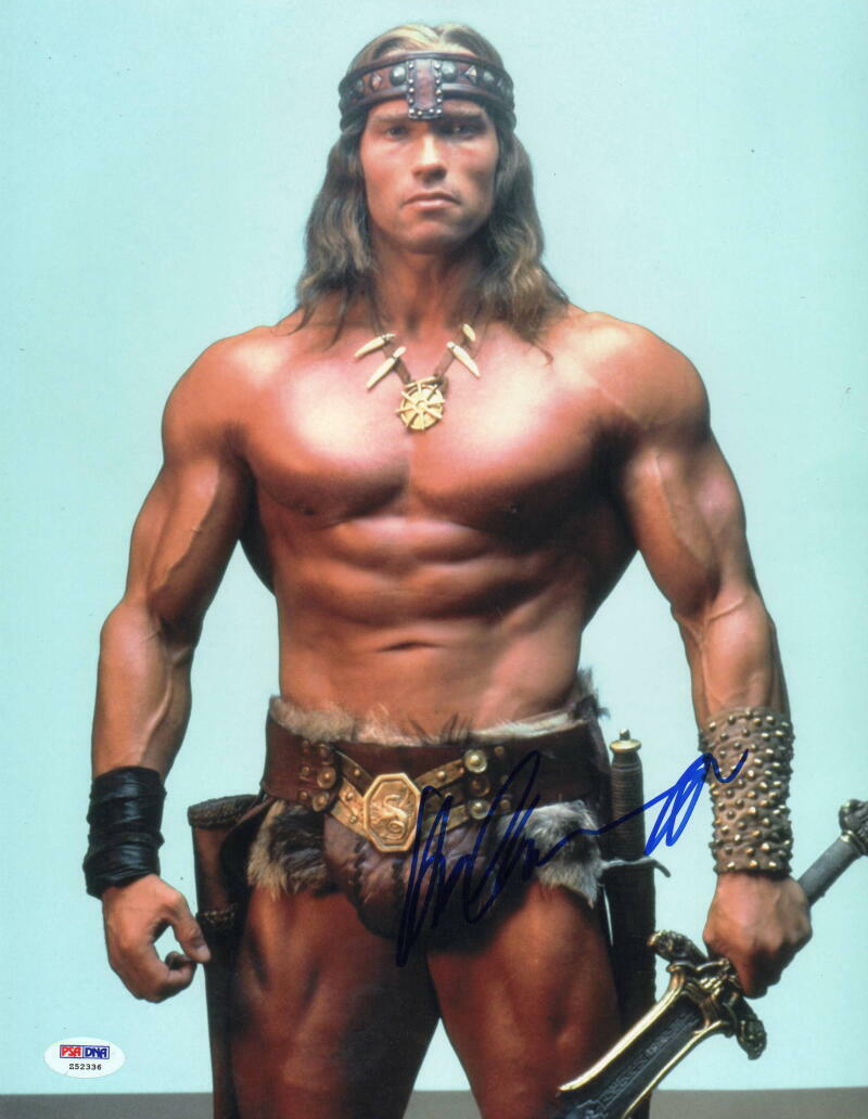 ARNOLD SCHWARZENEGGER SIGNED 11X14 PHOTO CONAN THE BARBARIAN AUTOGRAPH PSA