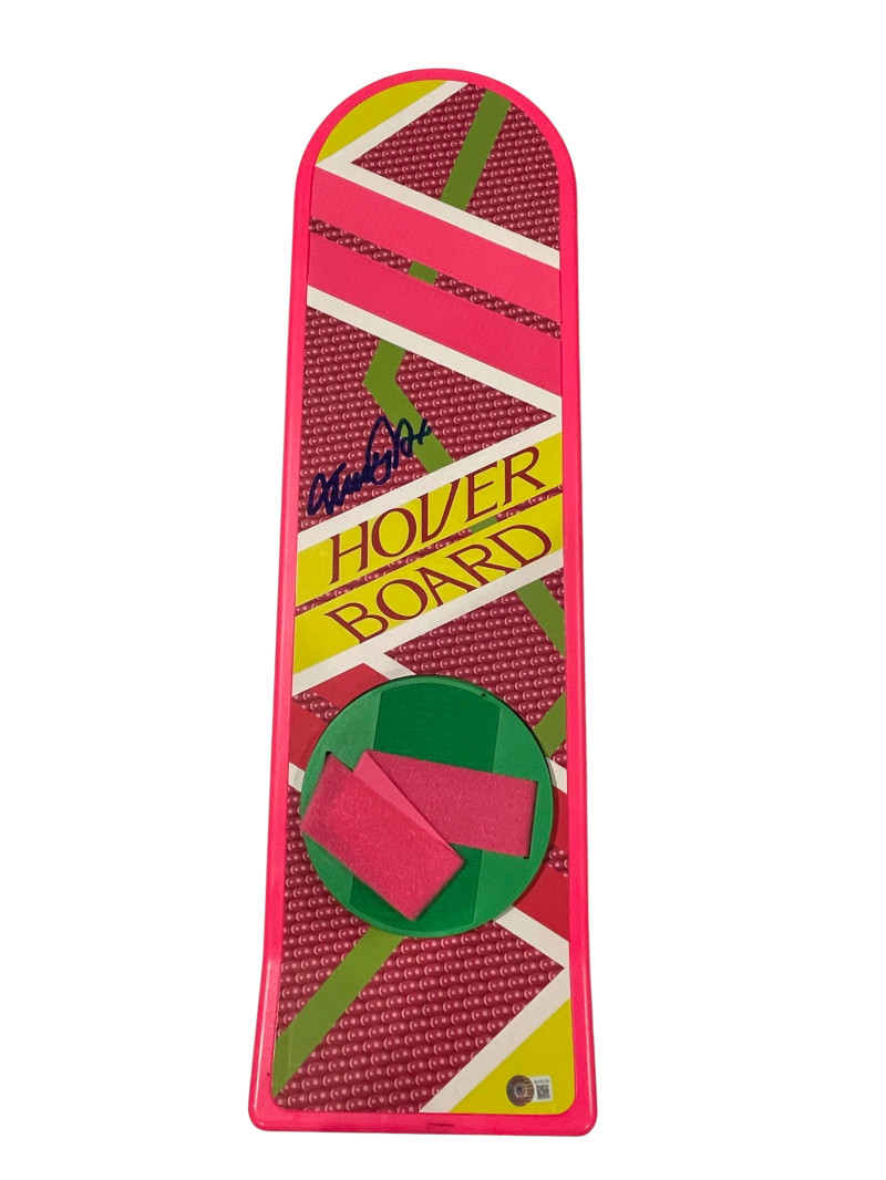 MICHAEL J FOX SIGNED BACK TO THE FUTURE HOVERBOARD AUTOGRAPH PROOF BECKETT 22