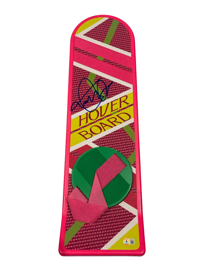 MICHAEL J FOX SIGNED BACK TO THE FUTURE HOVERBOARD AUTOGRAPH PROOF BECKETT 55