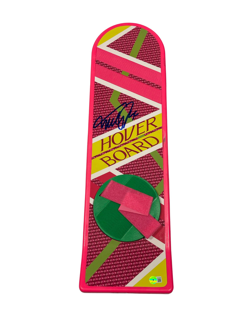 MICHAEL J FOX SIGNED BACK TO THE FUTURE HOVERBOARD AUTOGRAPH PROOF BECKETT 57