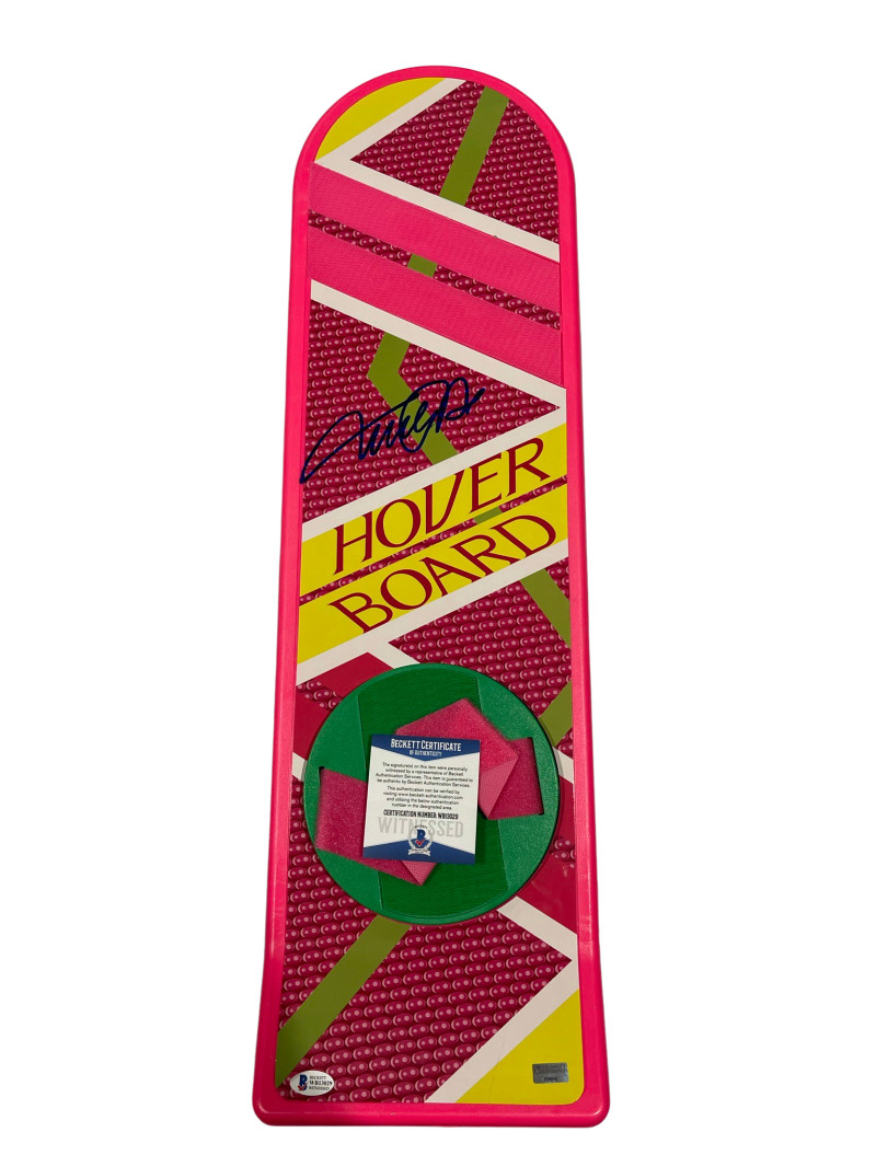 MICHAEL J FOX SIGNED BACK TO THE FUTURE HOVERBOARD AUTOGRAPH PROOF BECKETT 86