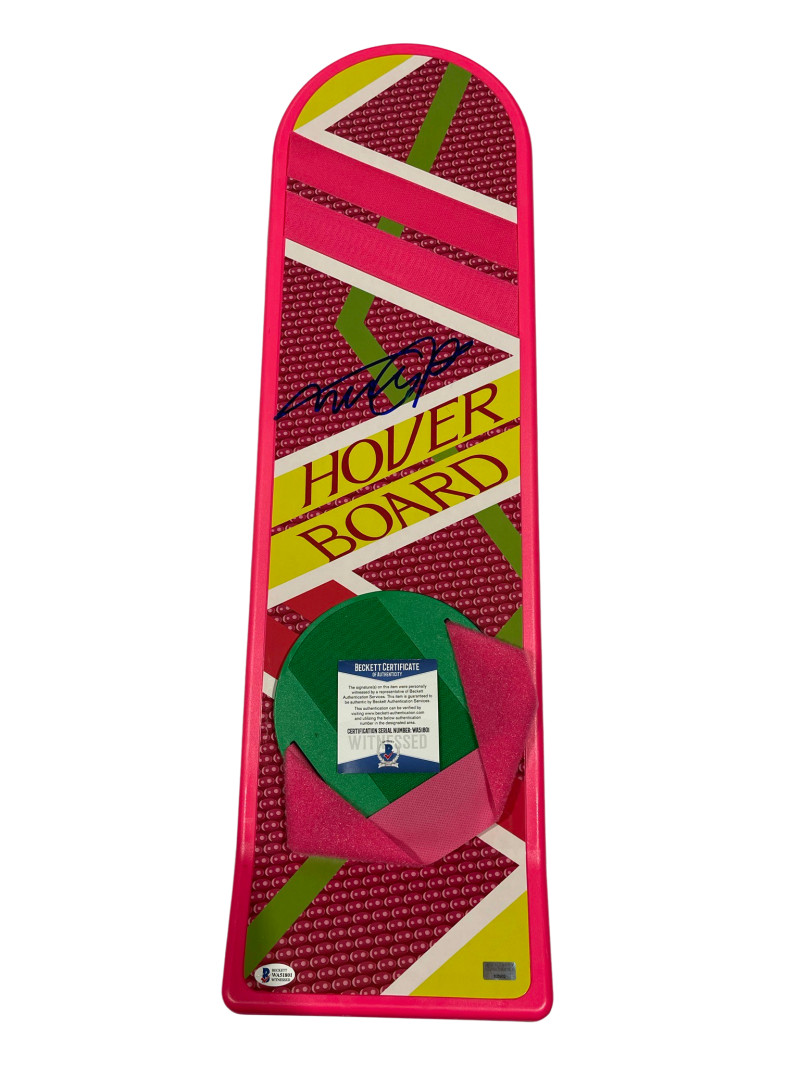 MICHAEL J FOX SIGNED BACK TO THE FUTURE HOVERBOARD AUTOGRAPH PROOF BECKETT 89