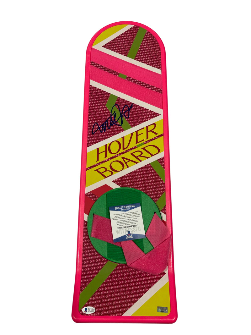 MICHAEL J FOX SIGNED BACK TO THE FUTURE HOVERBOARD AUTOGRAPH PROOF BECKETT 92