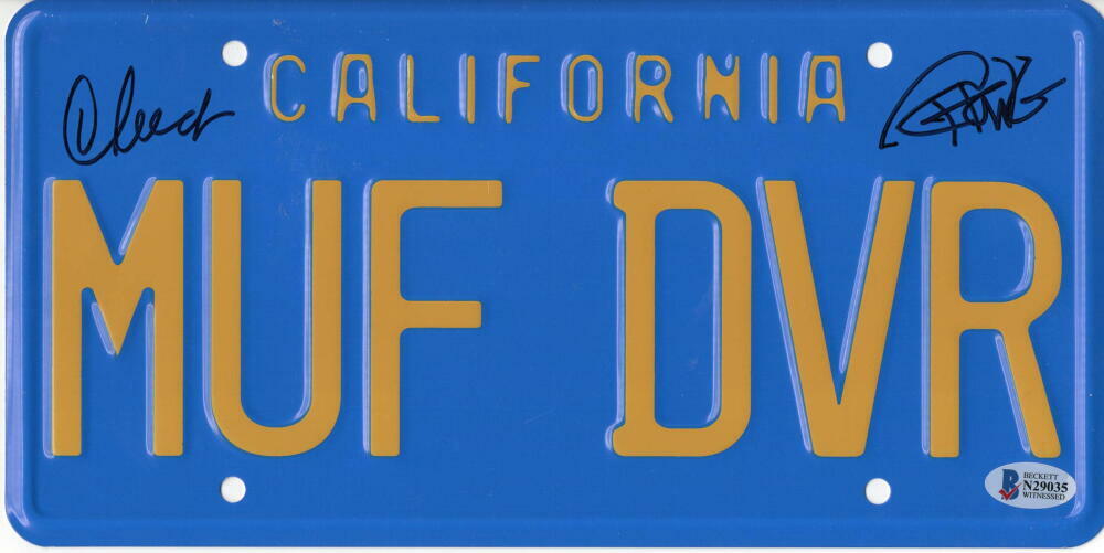 CHEECH & CHONG SIGNED LICENSE PLATE UP IN SMOKE AUTOGRAPH PROOF BECKETT COA 21 COLLECTIBLE MEMORABILIA