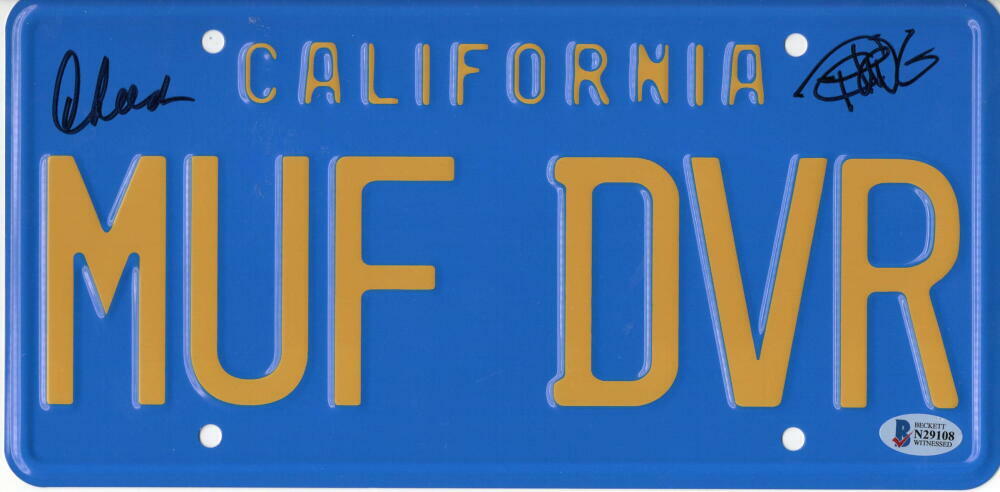 CHEECH & CHONG SIGNED LICENSE PLATE UP IN SMOKE AUTOGRAPH PROOF BECKETT COA 30