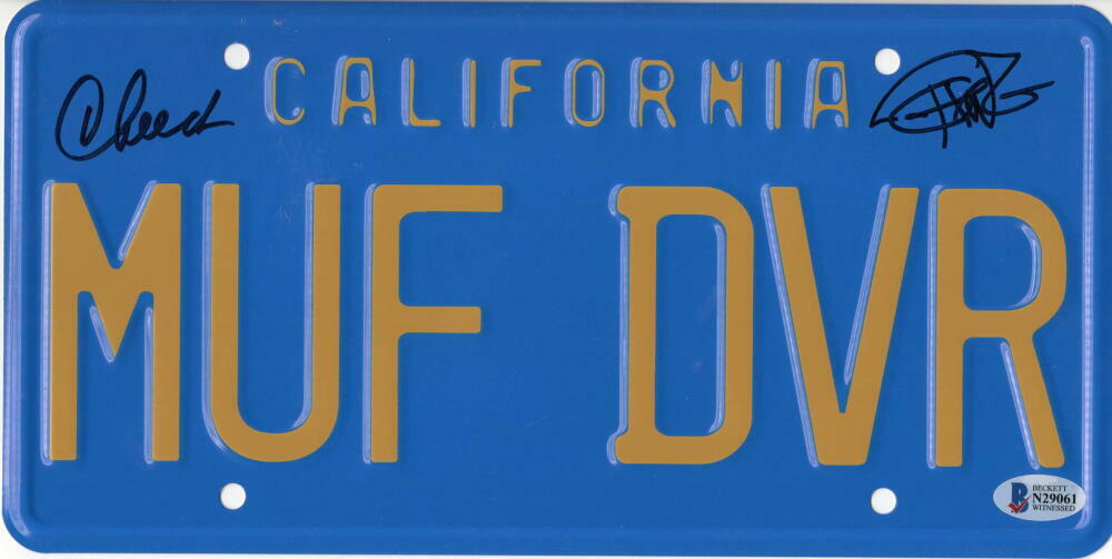 CHEECH & CHONG SIGNED LICENSE PLATE UP IN SMOKE AUTOGRAPH PROOF BECKETT COA 33