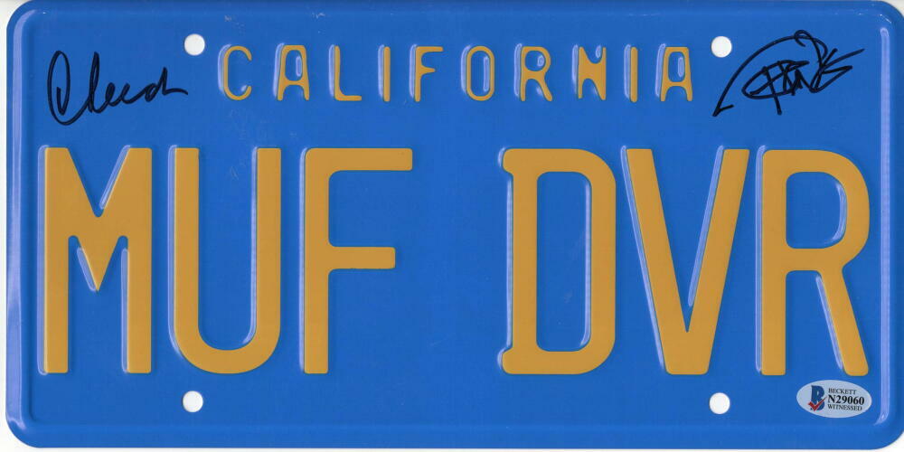 CHEECH & CHONG SIGNED LICENSE PLATE UP IN SMOKE AUTOGRAPH PROOF BECKETT COA 35