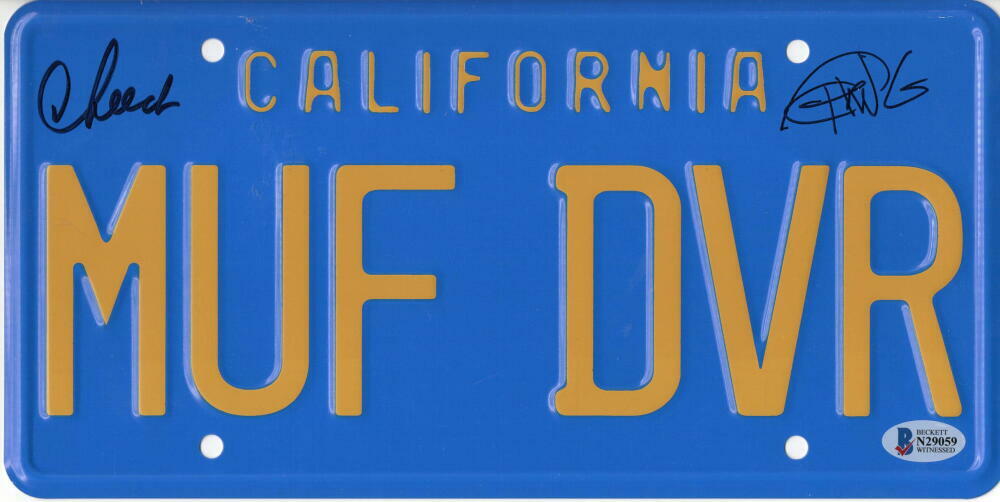 CHEECH & CHONG SIGNED LICENSE PLATE UP IN SMOKE AUTOGRAPH PROOF BECKETT COA 36 COLLECTIBLE MEMORABILIA