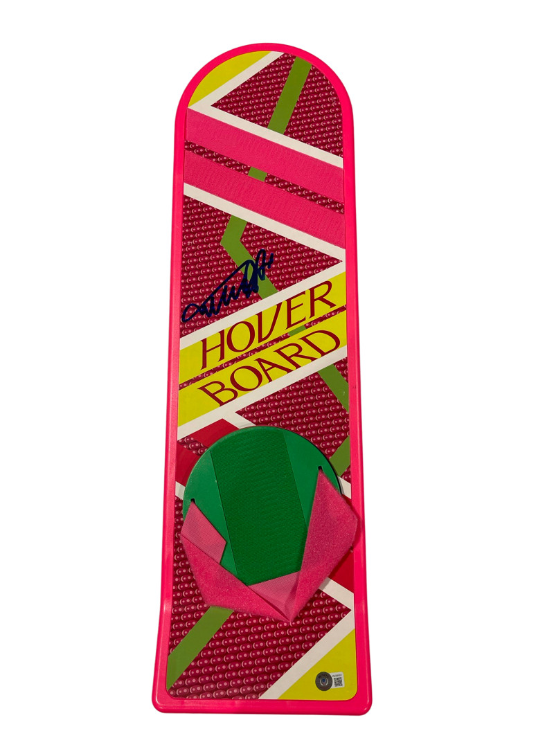 MICHAEL J FOX SIGNED BACK TO THE FUTURE HOVERBOARD AUTOGRAPH PROOF BECKETT 15