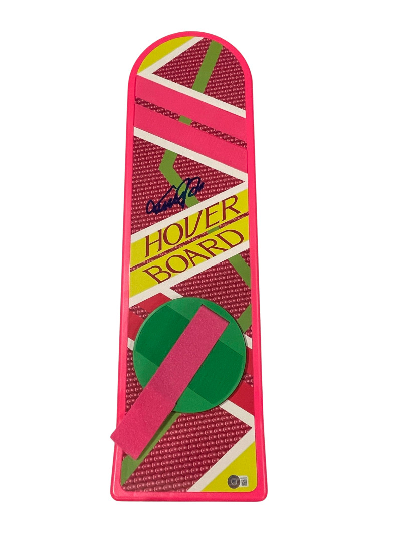MICHAEL J FOX SIGNED BACK TO THE FUTURE HOVERBOARD AUTOGRAPH PROOF BECKETT 18