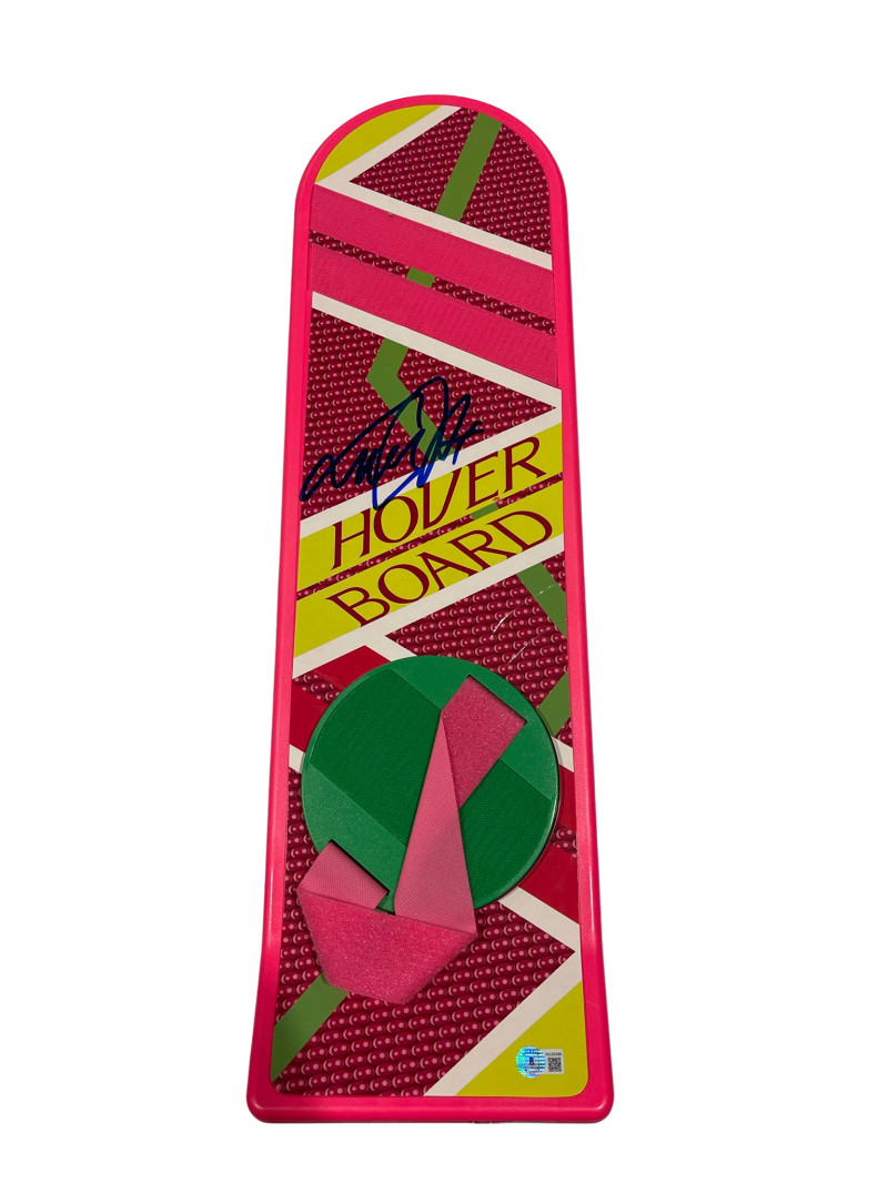 MICHAEL J FOX SIGNED BACK TO THE FUTURE HOVERBOARD AUTOGRAPH PROOF BECKETT 74