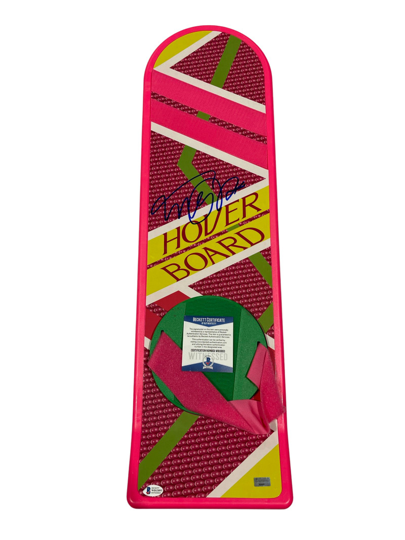 MICHAEL J FOX SIGNED BACK TO THE FUTURE HOVERBOARD AUTOGRAPH PROOF BECKETT 88