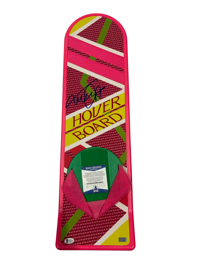 MICHAEL J FOX SIGNED BACK TO THE FUTURE HOVERBOARD AUTOGRAPH PROOF BECKETT 90