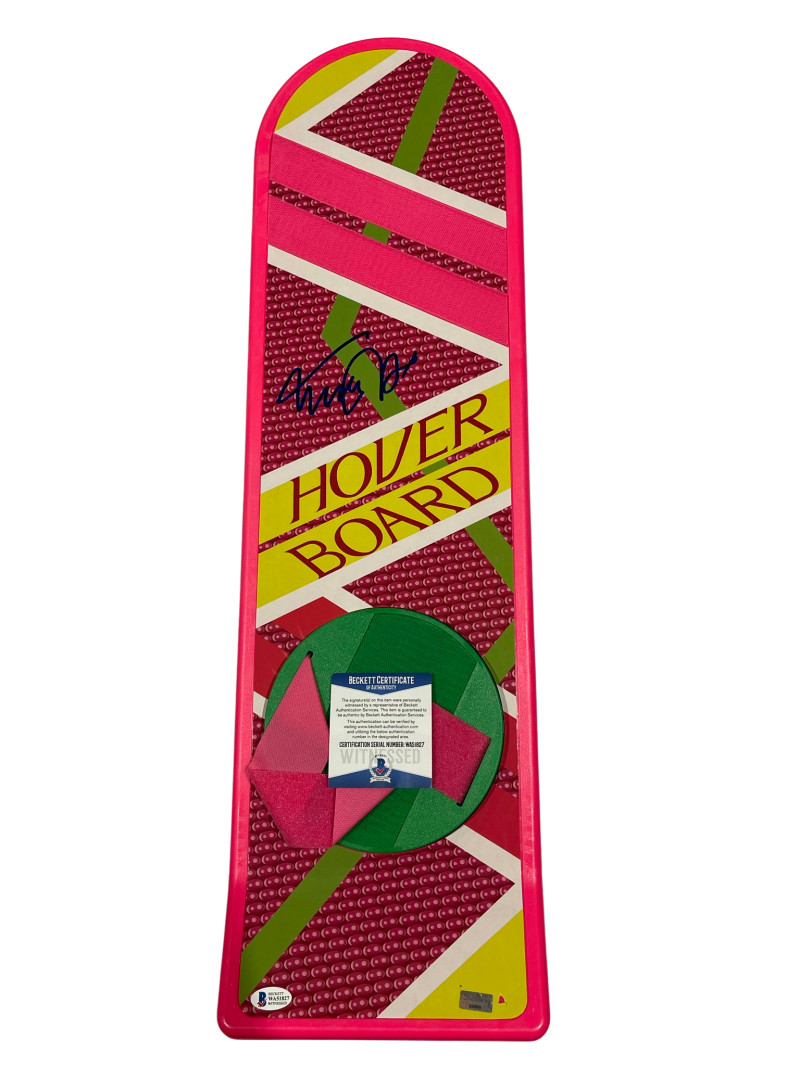 MICHAEL J FOX SIGNED BACK TO THE FUTURE HOVERBOARD AUTOGRAPH PROOF BECKETT 93