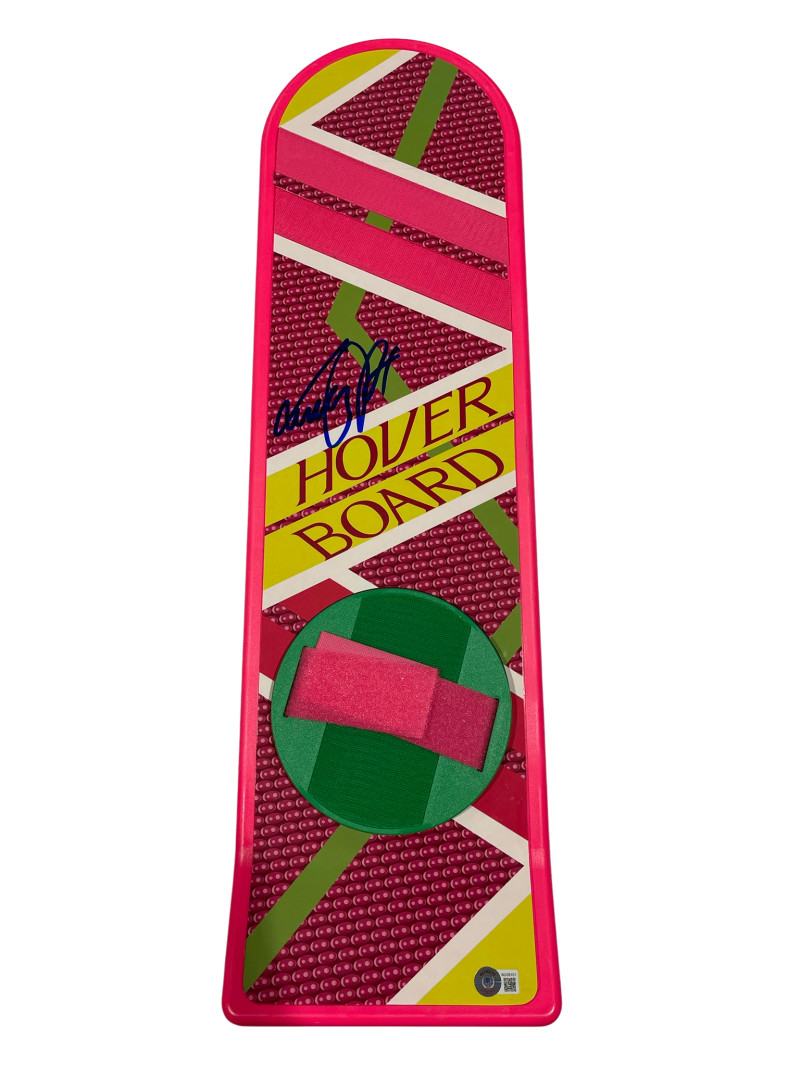 MICHAEL J FOX SIGNED BACK TO THE FUTURE HOVERBOARD AUTOGRAPH PROOF BECKETT 112