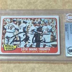 1965 TOPPS TIM MCCARVER WS 5 #136 SIGNED CARD BECKETT AUTHENTIC AUTO VINTAGE