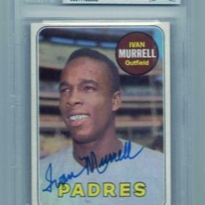 1969 TOPPS IVAN MURRELL PADRES VINTAGE SIGNED CARD BECKETT AUTHENTIC AUTOGRAPH