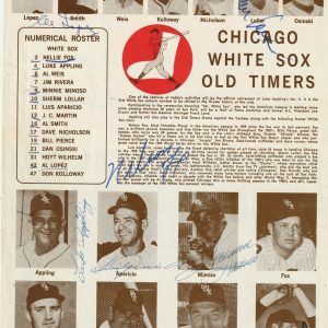 1975 OLD TIMERS Signed Program w/ Beckett COA - 17 sigs incl. FOX HOWARD RIZZUTO