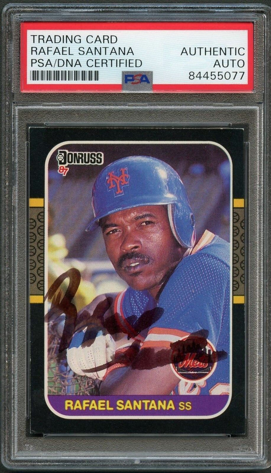 1987 Donruss #569 Rafael Santana Signed Card PSA Slabbed Auto Mets ...