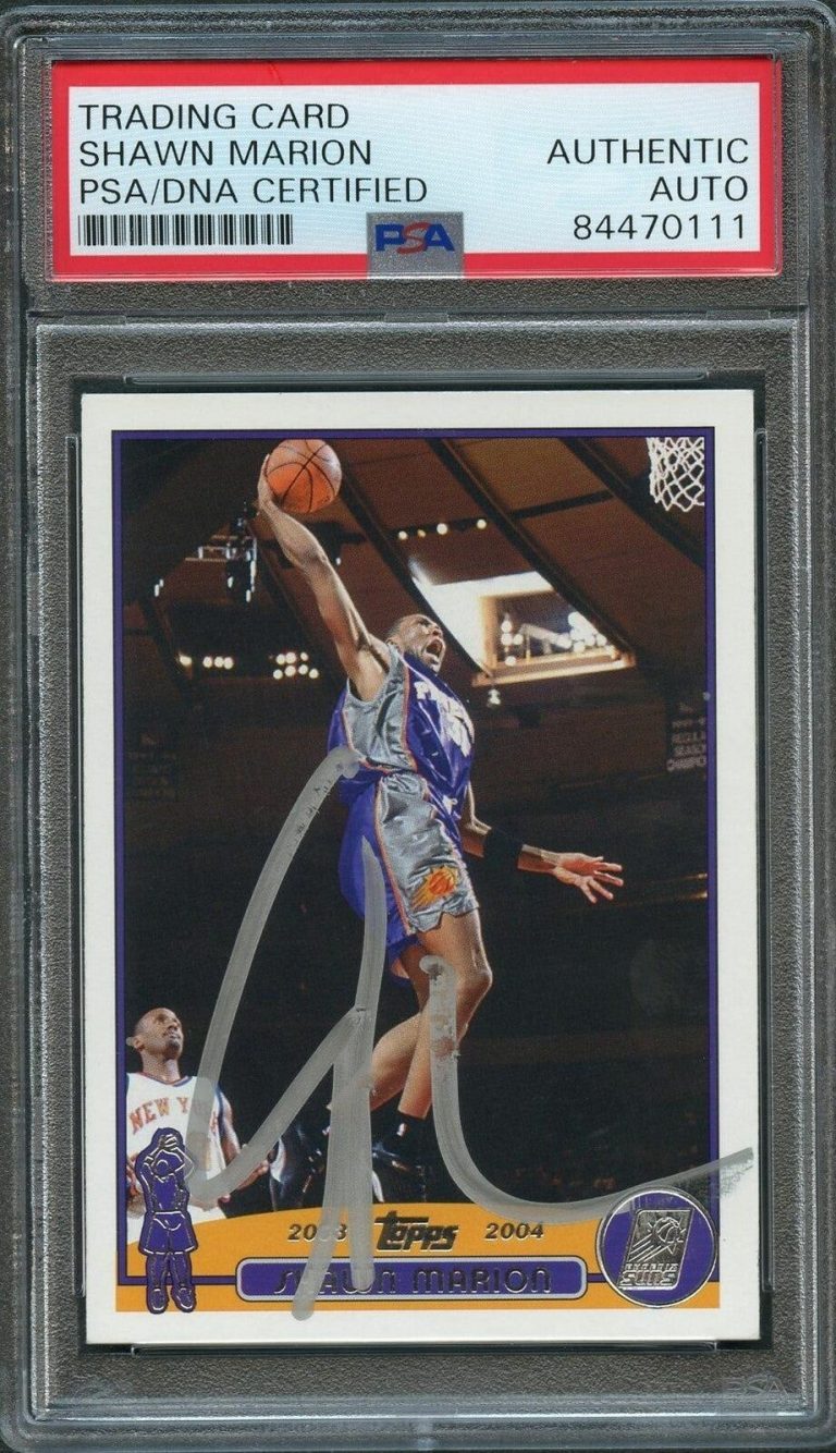 2003-04 TOPPS #28 SHAWN MARION SIGNED AUTO PSA SLABBED SUNS COLLECTIBLE MEMORABILIA