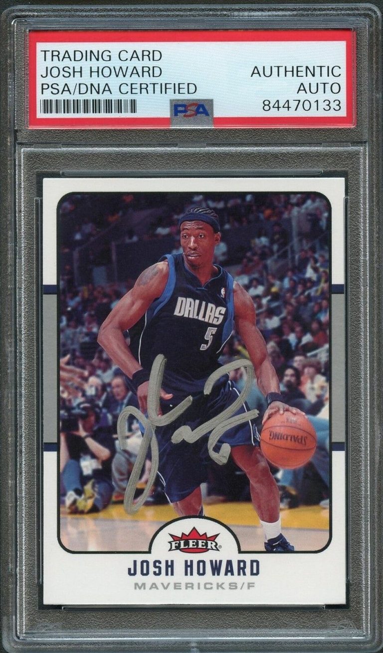 2006-07 FLEER #38 JOSH HOWARD SIGNED CARD AUTO PSA/DNA SLABBED MAVERICKS COLLECTIBLE MEMORABILIA
