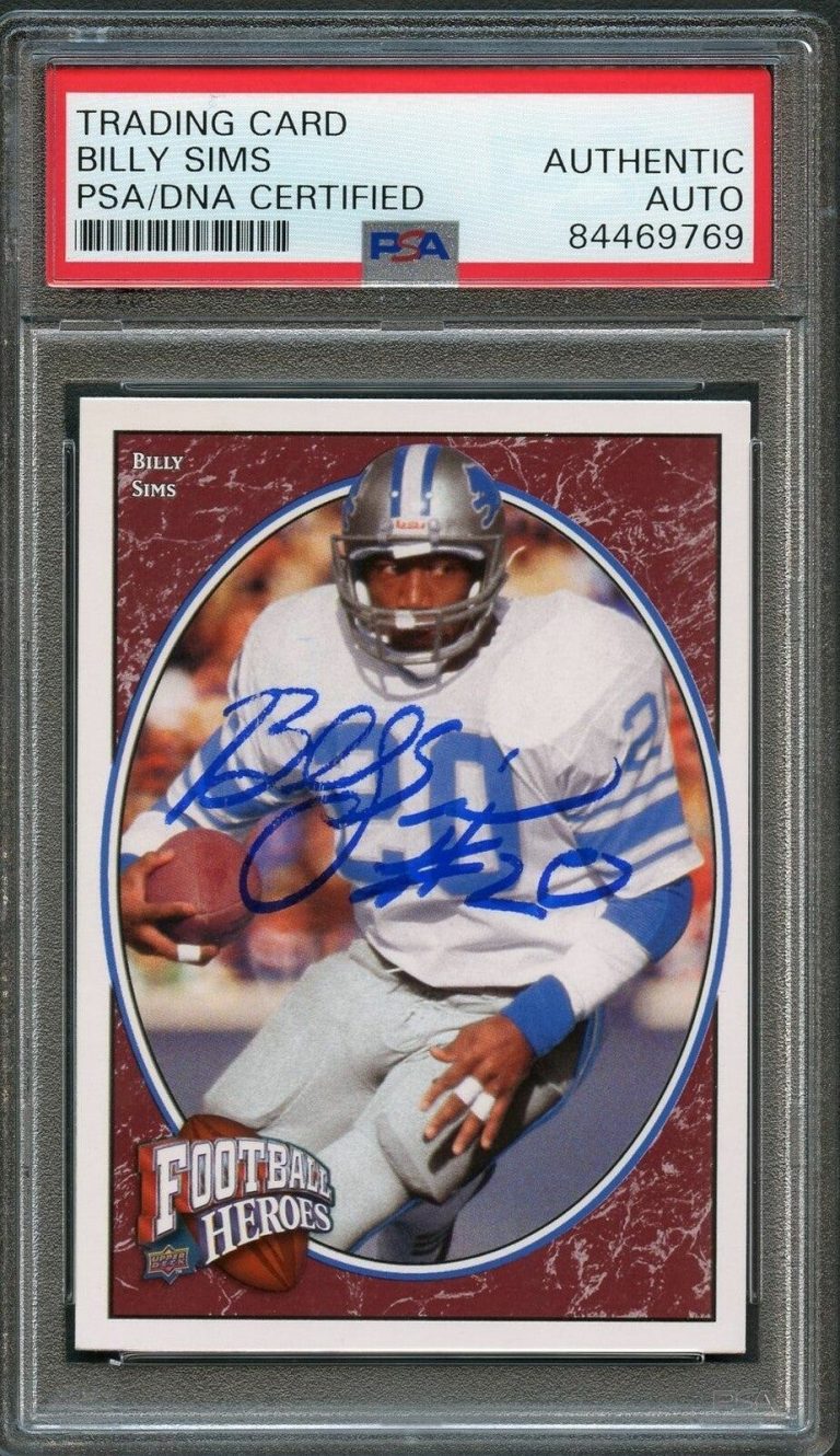 2008 UPPER DECK FOOTBALL HEROES #206 BILLY SIMS SIGNED CARD PSA SLABBED AUTO LIO COLLECTIBLE MEMORABILIA