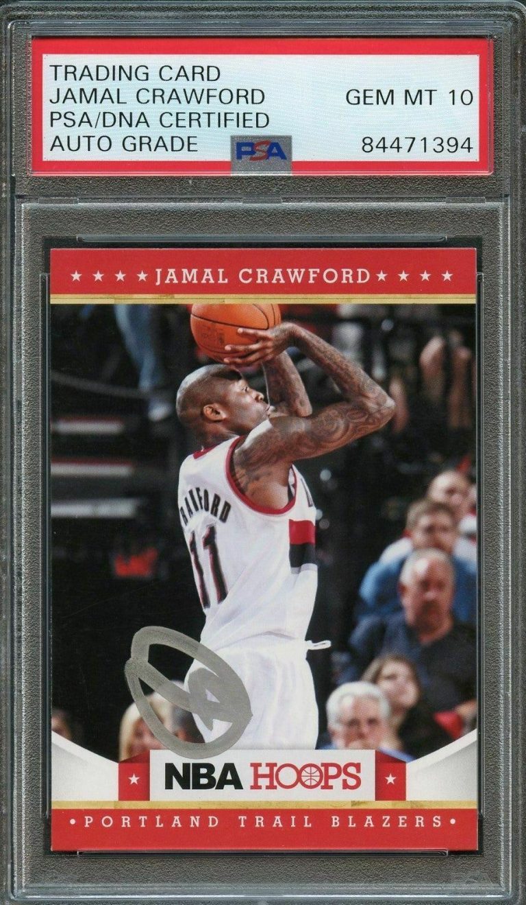 2012-13 NBA HOOPS #129 JAMAL CRAWFORD SIGNED CARD AUTO 10 PSA SLABBED PORTLAND T COLLECTIBLE MEMORABILIA
