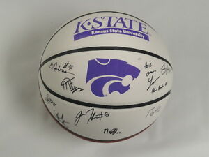 2014 KANSAS ST. WILDCATS TEAM SIGNED LOGO BASKETBALL MARCUS FOSTER GIBSON ++