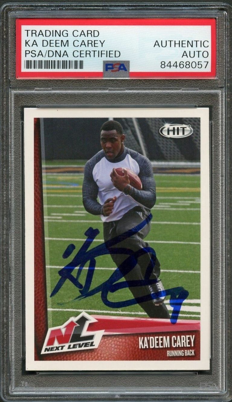 2014 SAGE HIT #65 KA’DEEM CAREY SIGNED CARD AUTO PSA SLABBED COLLECTIBLE MEMORABILIA