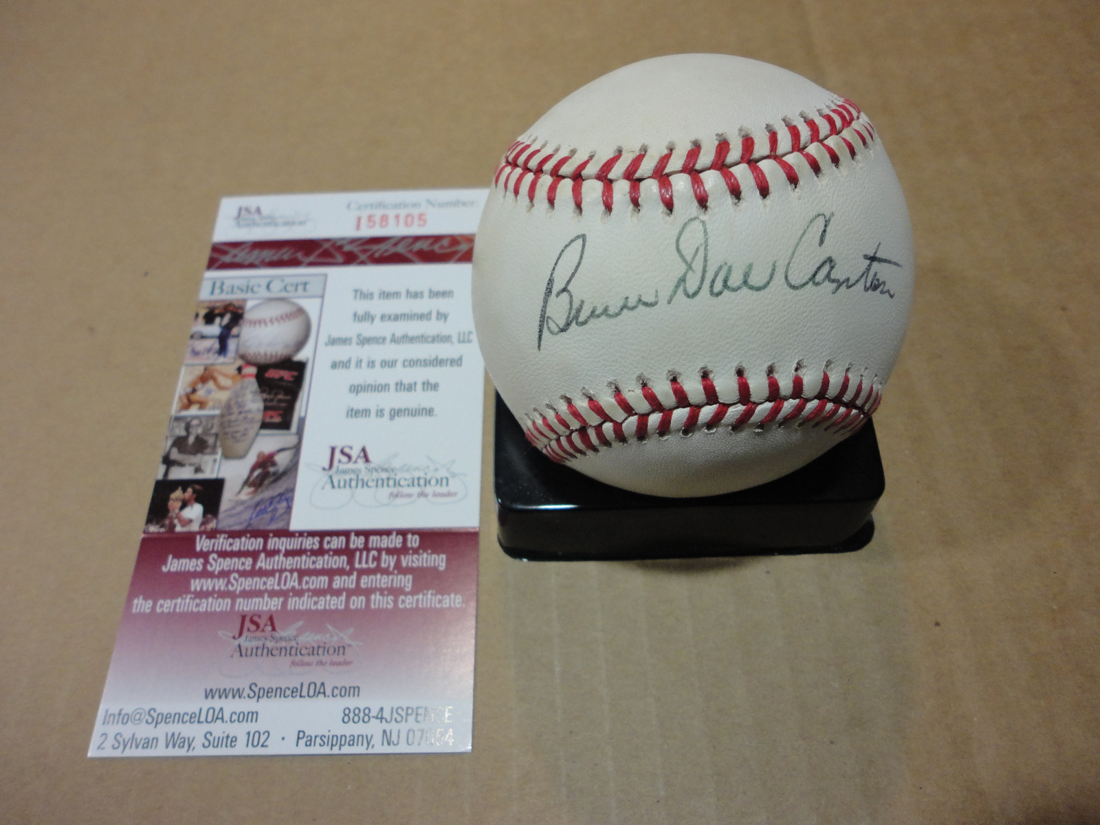 BRUCE DAL CANTON PIRATES DECEASED SIGNED AUTOGRAPH N.L. BASEBALL JSA COA #I58105