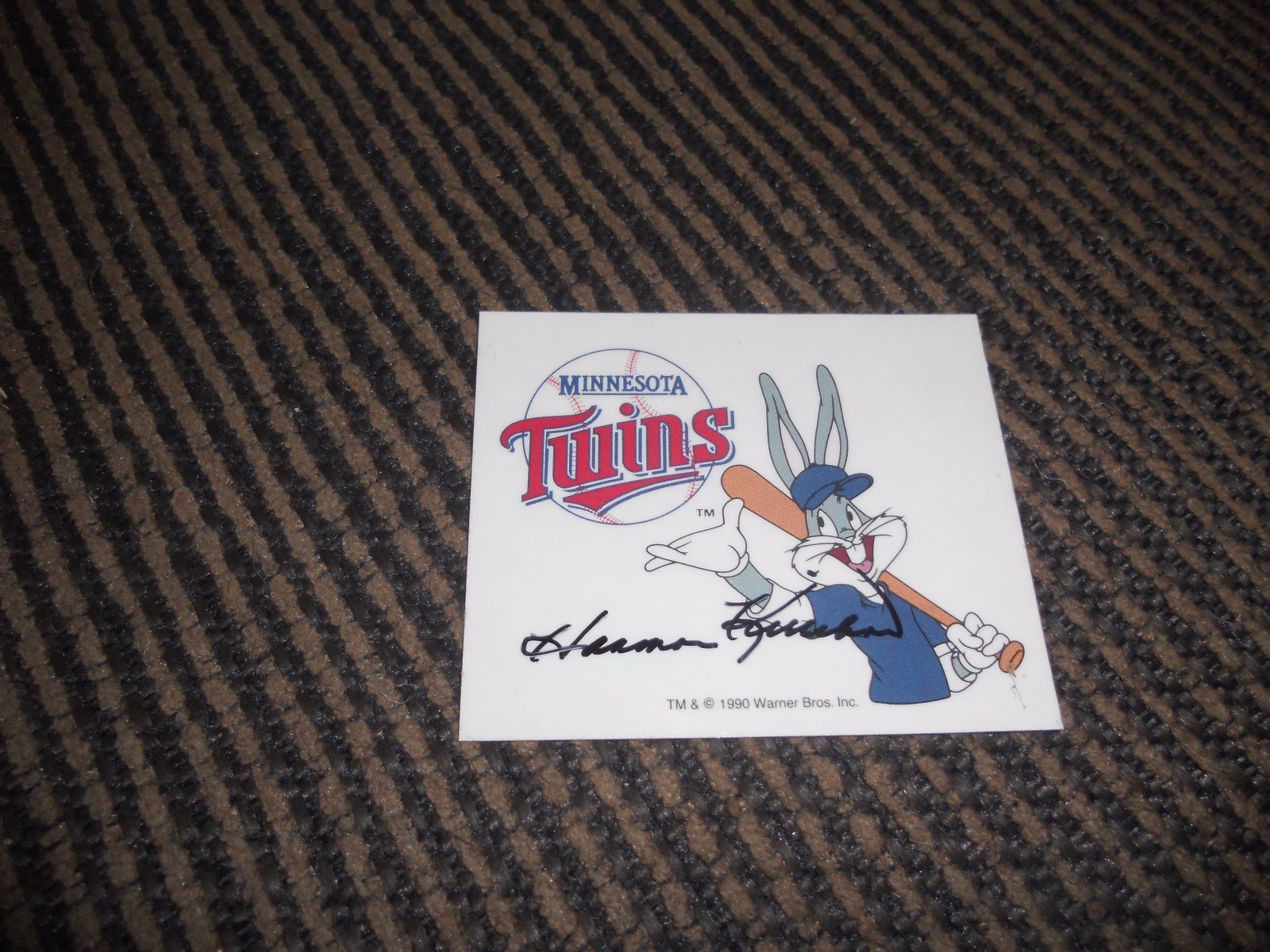 Harmon Killebrew Signed 1980 Minnesota Twins Bugs Bunny Decal Psa Guaranteed #2