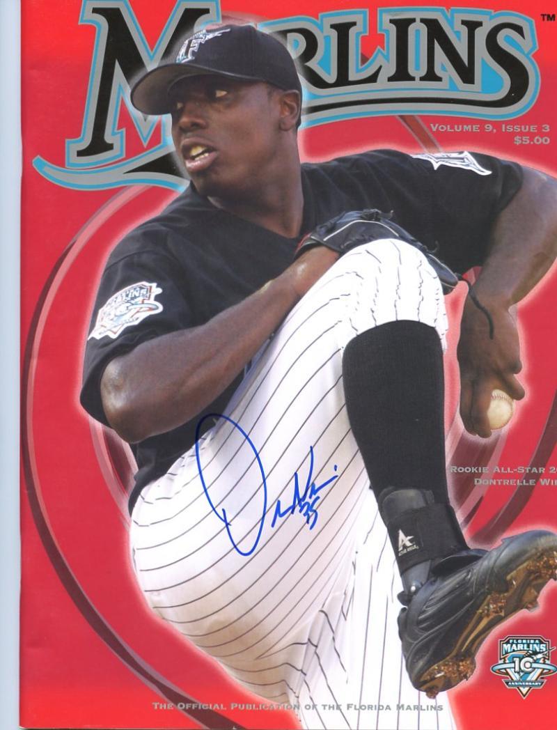 DONTELLE WILLIS 2003 ROOKIE SIGNED AUTOGRAPHED MARLINS MAGAZINE W/COA