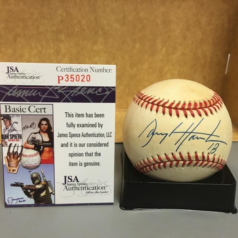 DARRYL HAMILTON GIANTS/BREWERS DECEASED N.L. SIGNED BASEBALL JSA # P35020