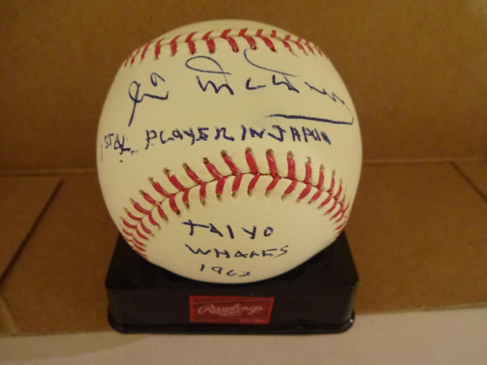 JIM MCMANUS 1ST A.L. PLAYER IN JAPAN KANSAS CITY A'S SIGNED AUTOGRAPHED M.L. B