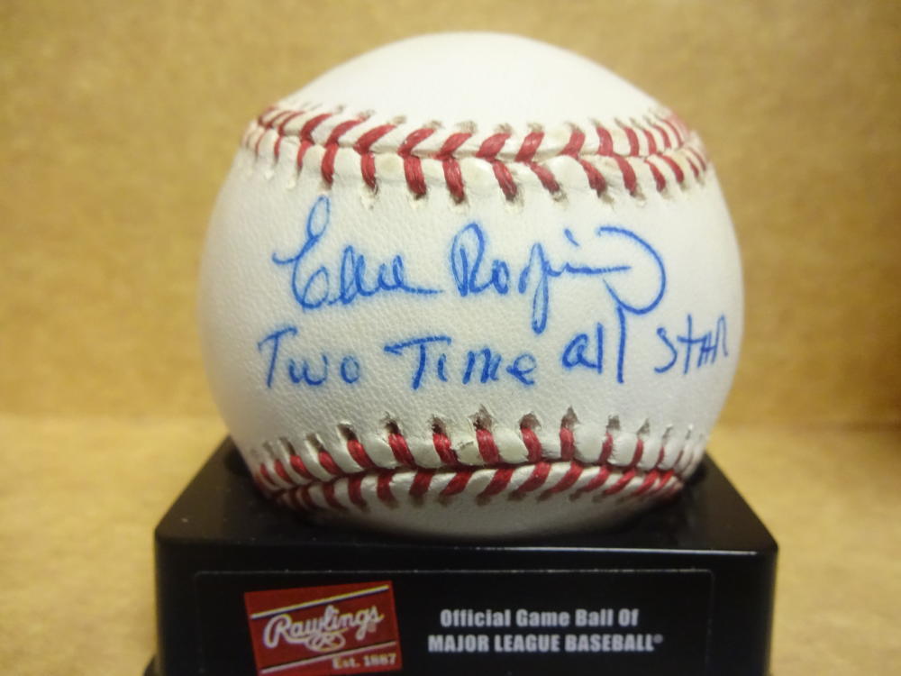 ELLIE RODRIGUEZ TWO TIME ALL STAR SIGNED M.L. BASEBALL W/COA