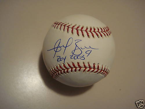 ANGEL BERROA 03 ROY YANKEES SIGNED OFFICIAL ML BALL