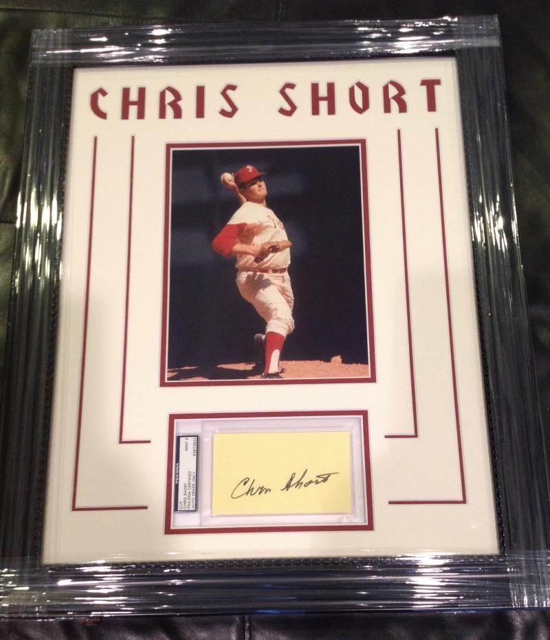 CHRIS SHORT SIGNED PSA MINT 9 SIGNED CUT DOUBLE MATTED FRAMED
