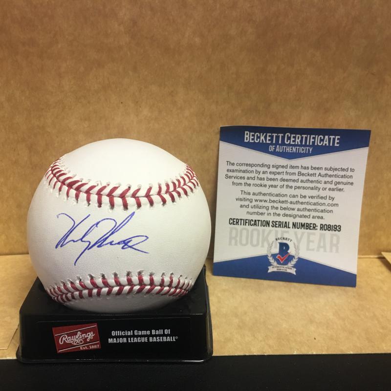 MICKEY MONIAK PHILADELPHIA PHILLIES SIGNED M.L. BASEBALL ROOKIE YEAR BECKETT COA