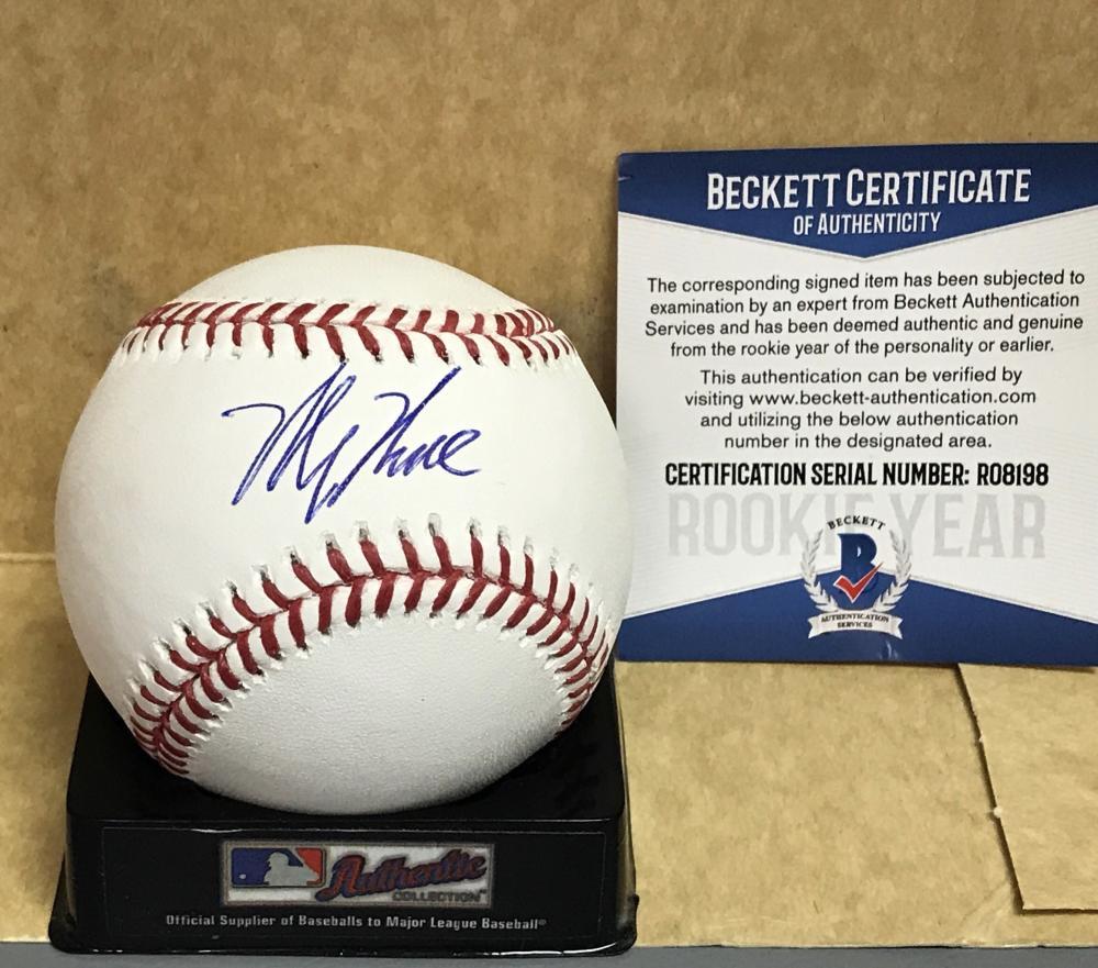 MICKEY MONIAK PHILADELPHIA PHILLIES ROOKIE YEAR SIGNED M.L. BASEBALL BECKETT AU