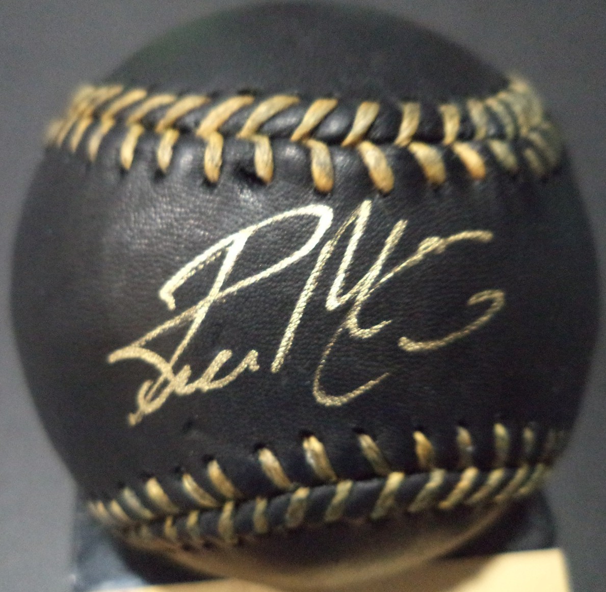 REESE MCGUIRE PITTSBURGH PIRATES SIGNED BLK/GOLD ROMLB BASEBALL W/COA PROOF PIC