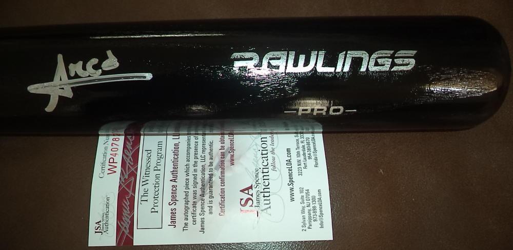 AMED ROSARIO NEW YORK METS SIGNED AUTOGRAPHED RAWLINGS BLACK BAT JSA WP407823