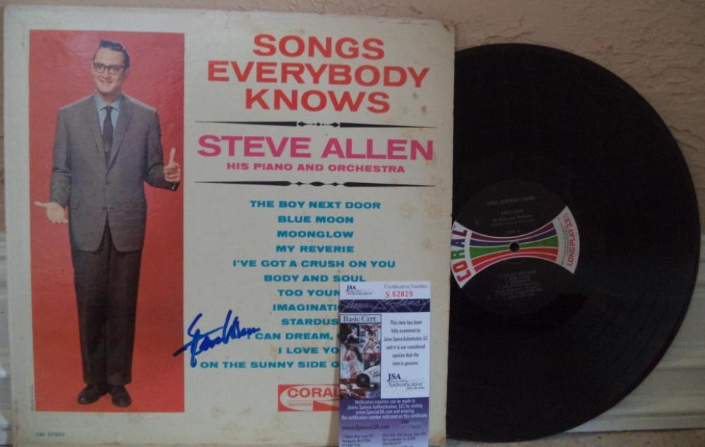 STEVE ALLEN SONGS EVERYBODY KNOWS SIGNED AUTOGRAPHED VINTAGE ALBUM JSA S62829